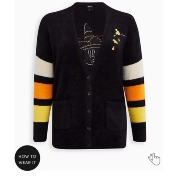 TORRID Disney Halloween Minnie Mouse Cardigan Sweater - Picture 7 of 12